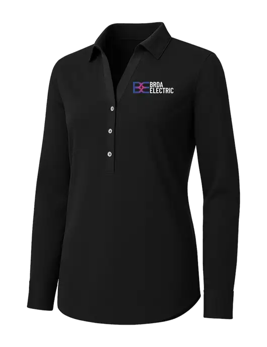 Womens Black City Stretch Shirt w/Brda Electric Logo