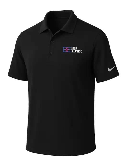 NIKE Black Dri-Fit Micro Pique Polo w/Brda Electric Logo