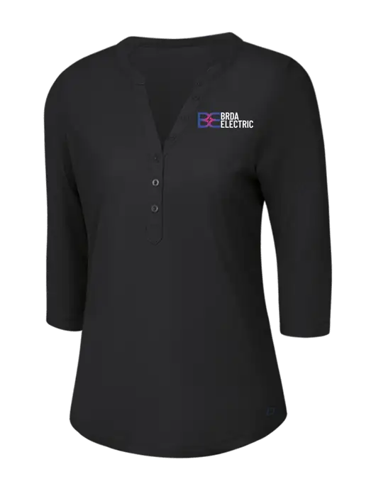 OGIO Blacktop Jewel Henley w/Brda Electric Logo