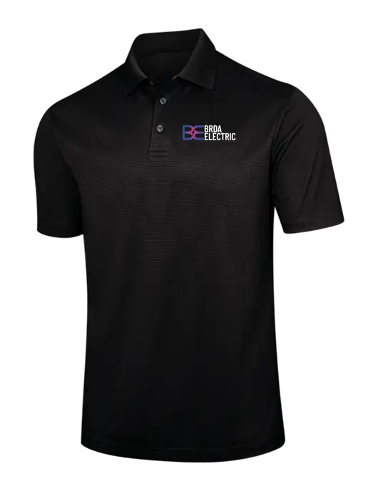 Black Performance Fine Jacquard Polo w/Brda Electric Logo