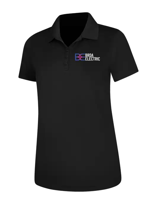 Black Womens Dry Zone UV Mesh Polo w/Brda Electric Logo