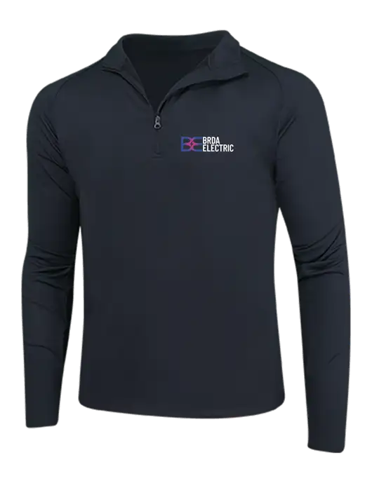 Black Sport Wick Stretch 1/4 Zip Pullover w/Brda Electric Logo