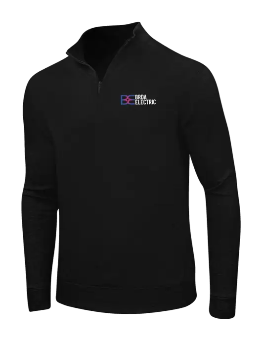 Deep Black/Charcoal Heather Interlock 1/4 Zip w/Brda Electric Logo