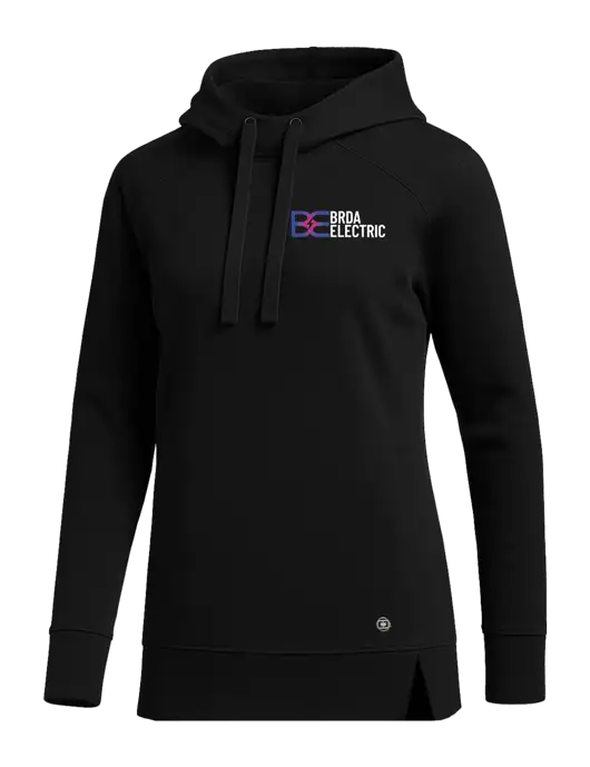 OGIO Black Womens Luuma Pullover Fleece Hoodie w/Brda Electric Logo