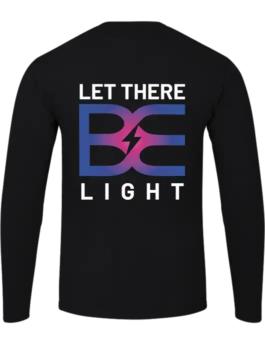 Ring Spun Jet Black 4.5 oz Long Sleeve T-Shirt w/Brda Electric Logo, Brda Electric Logo