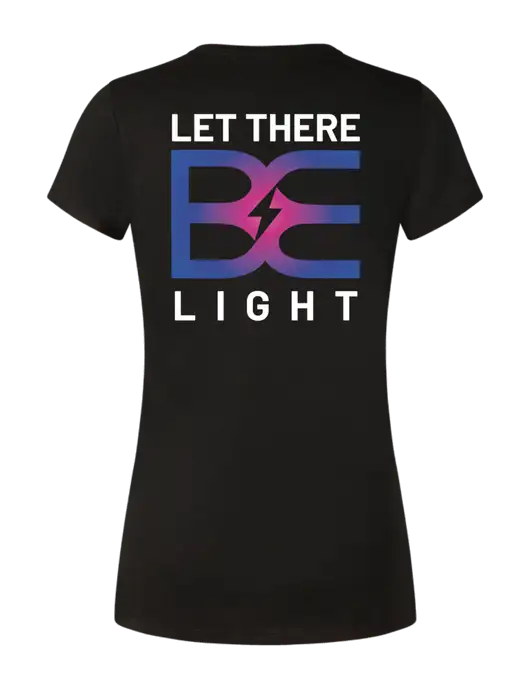 Womens Simply Soft V-Neck Black 4.5oz  Poly/Combed Ring Spun Cotton T-Shirt w/Brda Electric Logo, Brda Electric Logo