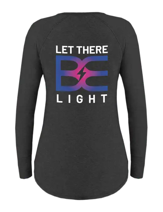 Womens Perfect Wide Collar Tunic Tri-Blend Black Frost 4.5 oz T-Shirt w/Brda Electric Logo, Brda Electric Logo