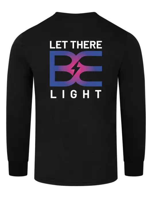Simply Soft Long Sleeve Black 4.5 oz, Poly/Combed Ring Spun Cotton T-Shirt w/Brda Electric Logo, Brda Electric Logo