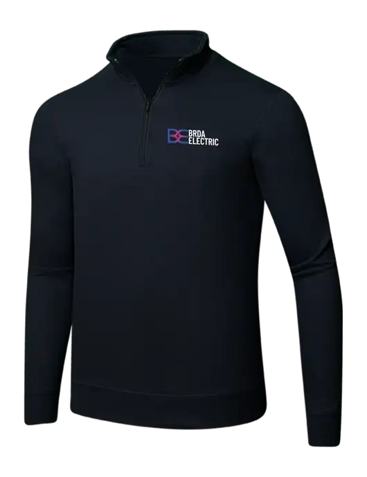 Jet Black 8.5 oz Ring Spun 1/4 Zip Pullover Sweatshirt w/Brda Electric Logo