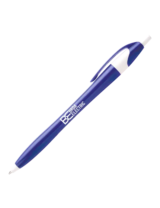 Novella Royal/White Executive Pen - Blue Ink w/Brda Electric Logo
