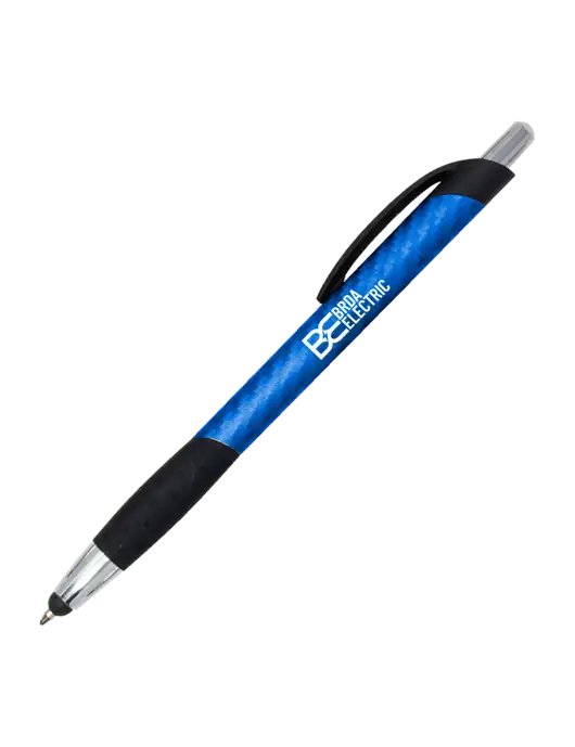 Sunray Blue Stylus Pen - Black Ink w/Brda Electric Logo