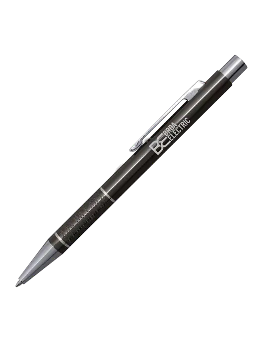 St George Gunmetal Pen - Blue Ink w/Brda Electric Logo
