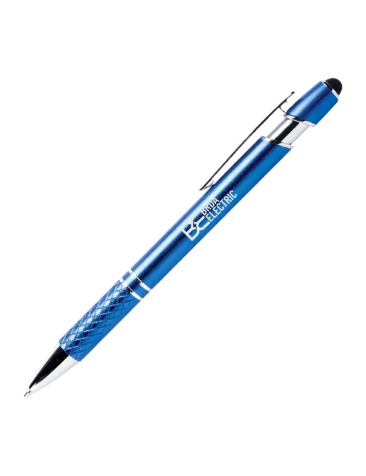 Valencia Blue Stylus Pen - Black Ink w/Brda Electric Logo
