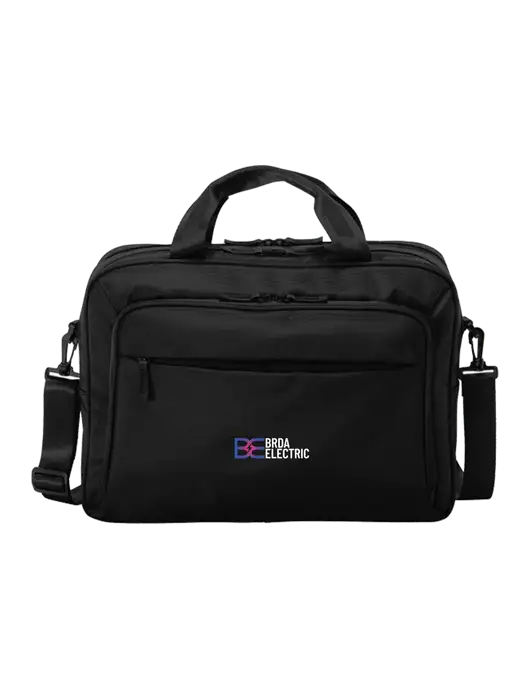Travel Exec Black Laptop Briefcase w/Brda Electric Logo
