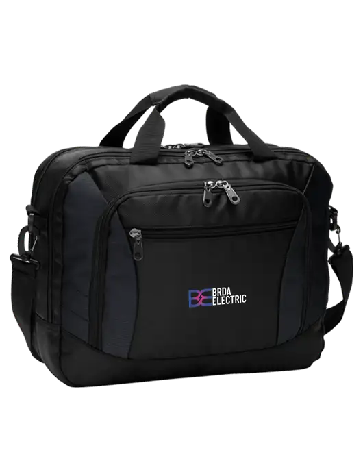 Commuter Black Laptop Briefcase w/Brda Electric Logo