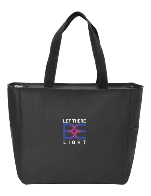 Everyday Black Zip Tote  w/Brda Electric Logo