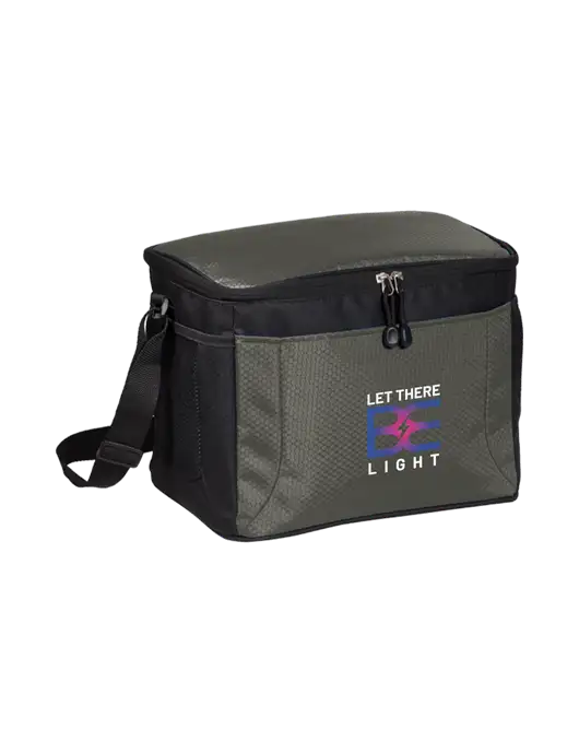 12 Can Grey/Black Cube Cooler w/Brda Electric Logo