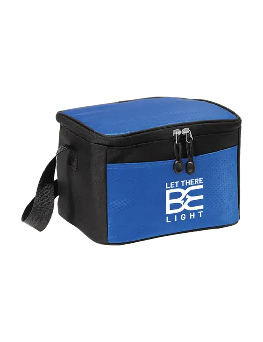 6 Can Twilight Blue/Black Cube Cooler w/Brda Electric Logo