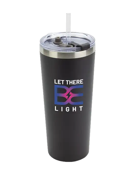 Brighton Black 20 oz Insulated Tumbler & Straw w/Brda Electric Logo