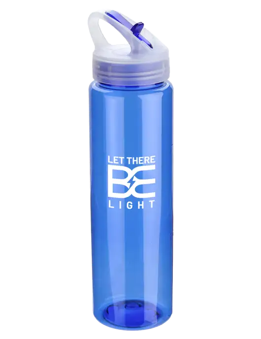 Buddy Blue 32 oz PET Bottle with Flip Lid w/Brda Electric Logo