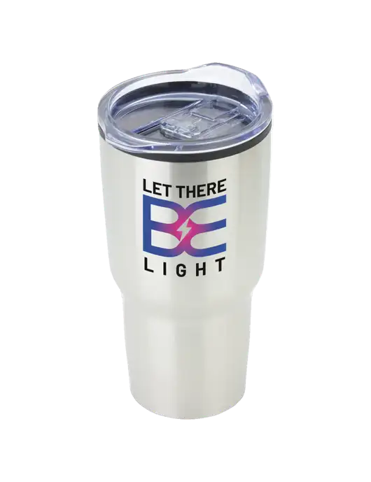 Odyssey Silver 30 oz Travel Tumbler w/Brda Electric Logo