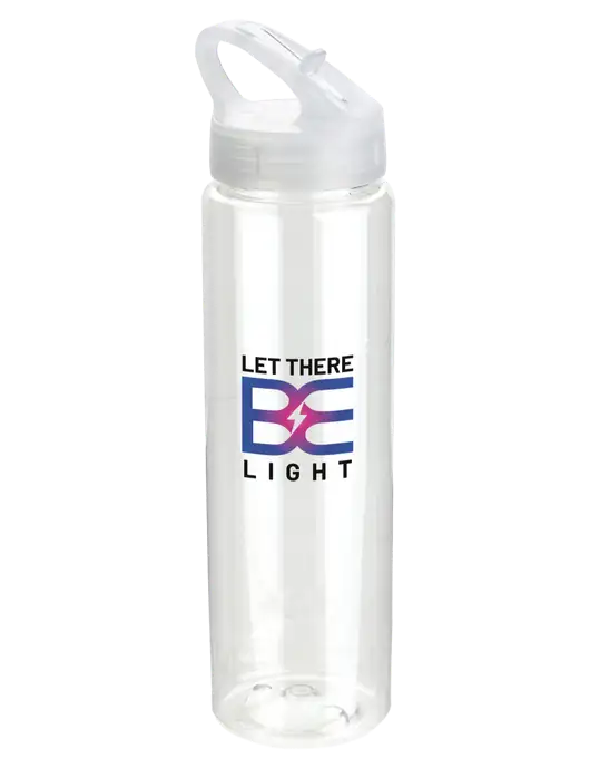Buddy Clear 32 oz PET Bottle with Flip Lid w/Brda Electric Logo
