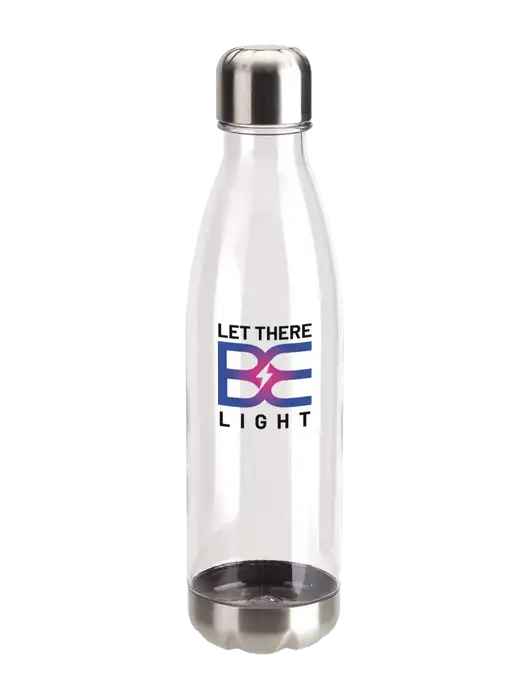 Bayside Tritan Clear 25 oz Bottle with Stainless Base and Cap w/Brda Electric Logo