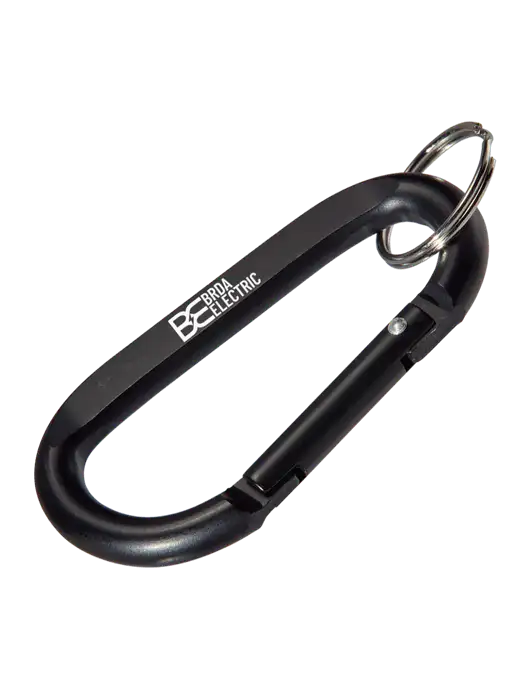 Black Carabiner & Key Ring w/Brda Electric Logo