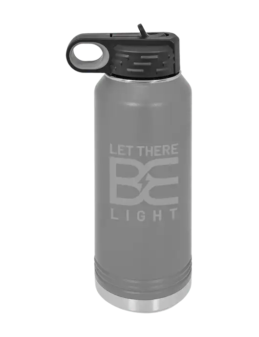 Polar Camel 32 oz Powder Coated Grey Vacuum Insulated Water Bottle w/Brda Electric Logo