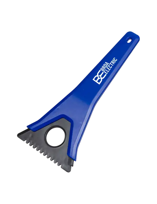 TriBlade Blue Windshield Scraper w/Brda Electric Logo