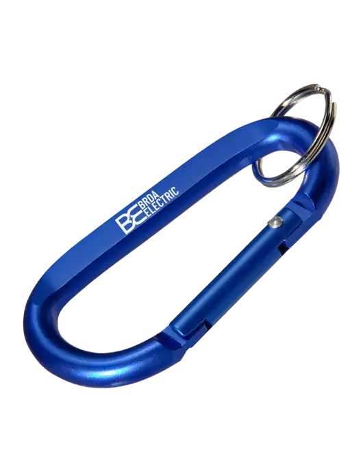 Blue Carabiner & Key Ring w/Brda Electric Logo