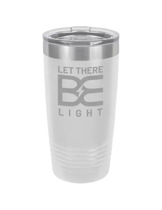 Polar Camel 20 oz Powder Coated White Vacuum Insulated Tumbler  w/Brda Electric Logo