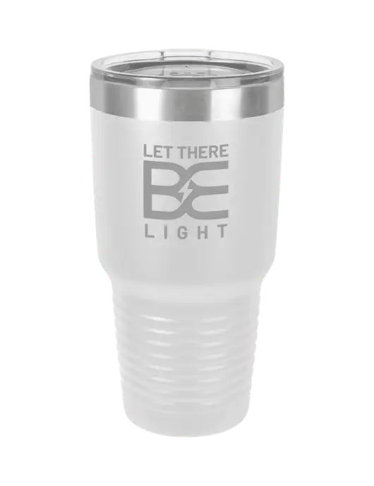 Polar Camel 30 oz Powder Coated White Vacuum Insulated Tumbler  w/Brda Electric Logo