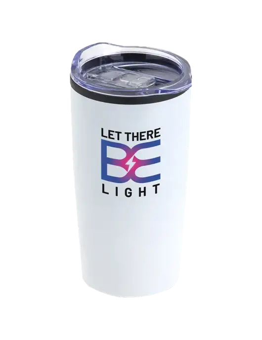 Olympus White 20 oz Tumbler w/Brda Electric Logo