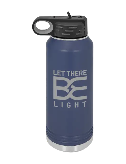Polar Camel 32 oz Powder Coated Navy Vacuum Insulated Water Bottle w/Brda Electric Logo