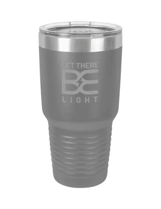 Polar Camel 30 oz Powder Coated Grey Vacuum Insulated Tumbler w/Brda Electric Logo