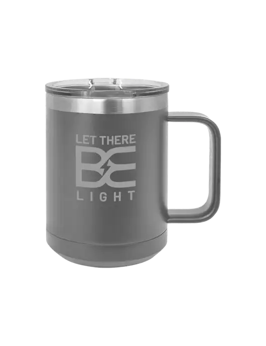 Polar Camel 15 oz Powder Coated Grey Vacuum Insulated Mug with Slider Lid w/Brda Electric Logo