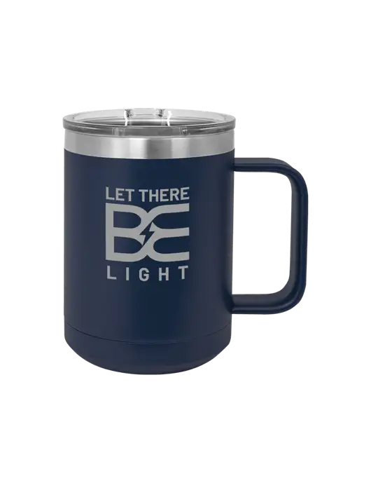 Polar Camel 15 oz Powder Coated Navy Vacuum Insulated Mug with Slider Lid w/Brda Electric Logo