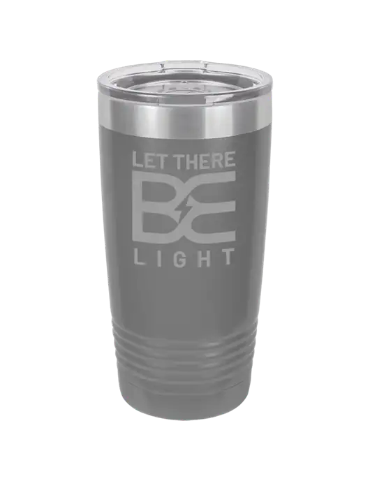 Polar Camel 20 oz Powder Coated Grey Vacuum Insulated Tumbler  w/Brda Electric Logo