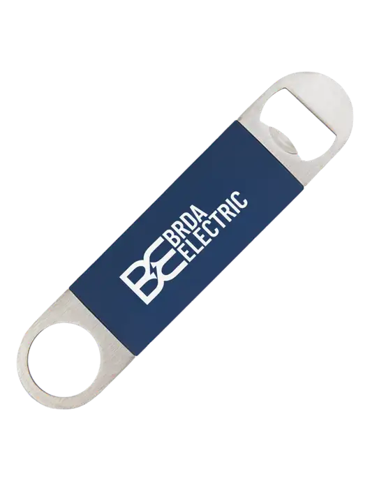 Navy Bottle Opener with Silicone Grip w/Brda Electric Logo