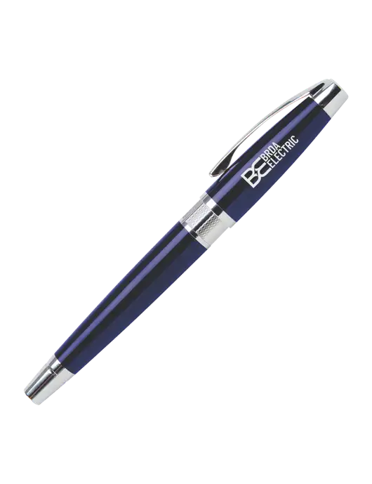 Masscotti Navy Rollerball Pen - Black Ink w/Brda Electric Logo