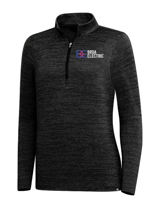 TravisMathew Black Womens Crestview 1/4 Zip w/Brda Electric Logo
