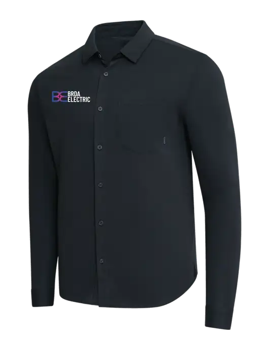 OGIO Black Extend Long Sleeve Button Up Shirt w/Brda Electric Logo