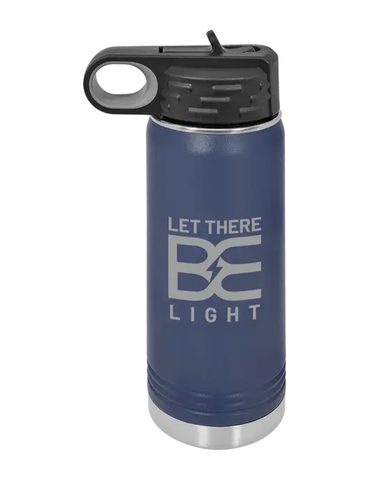 Polar Camel 20 oz Powder Coated Navy Vacuum Insulated Water Bottle w/Brda Electric Logo