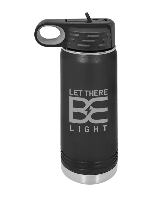 Polar Camel 20 oz Powder Coated Black Vacuum Insulated Water Bottle w/Brda Electric Logo