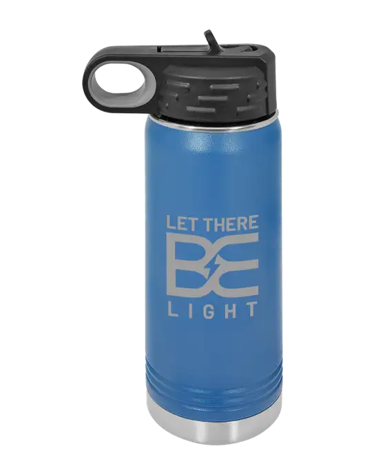 Polar Camel 20 oz Powder Coated Royal Vacuum Insulated Water Bottle w/Brda Electric Logo