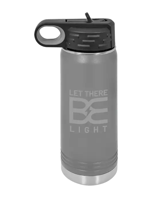 Polar Camel 20 oz Powder Coated Grey Vacuum Insulated Water Bottle w/Brda Electric Logo