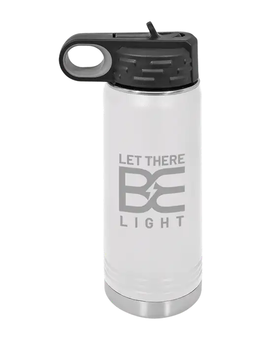 Polar Camel 20 oz Powder Coated White Vacuum Insulated Water Bottle w/Brda Electric Logo