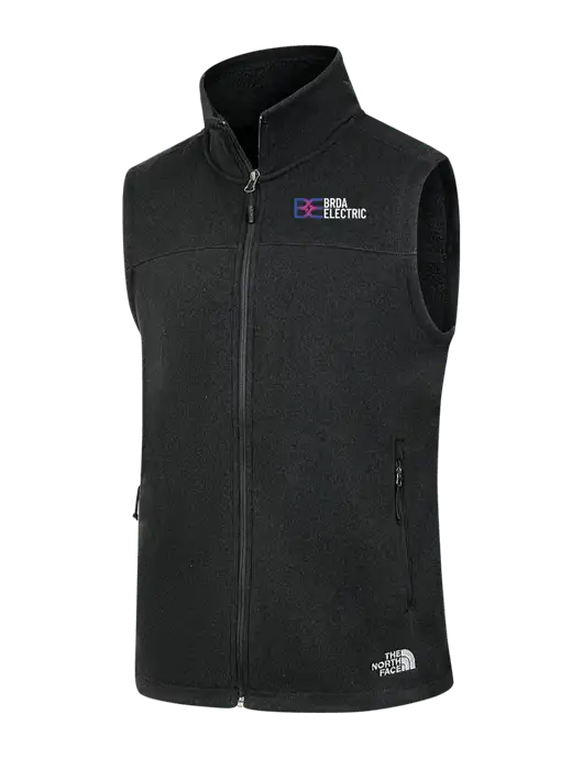 North Face Black Heather Sweater Fleece Vest  w/Brda Electric Logo