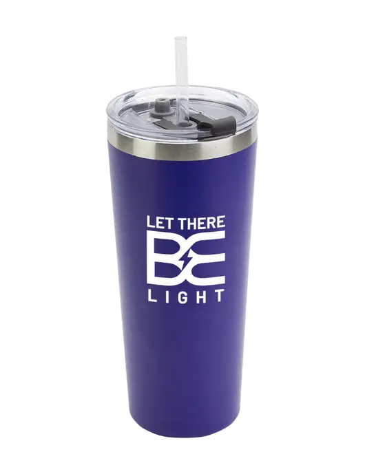 Brighton Blue 20 oz Insulated Tumbler & Straw w/Brda Electric Logo